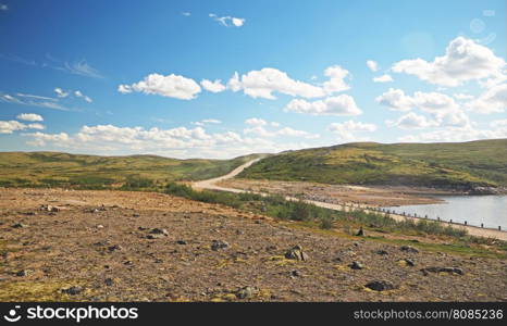 road in tundra in the north of Russia