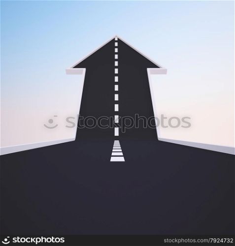 Road Marking On Arrow Showing Direction Or Upward
