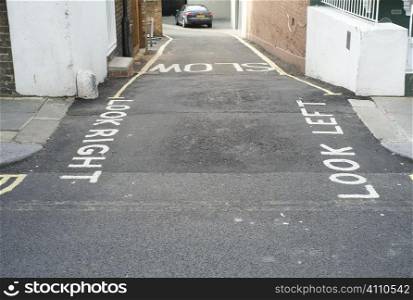 Road markings in Fulham, London