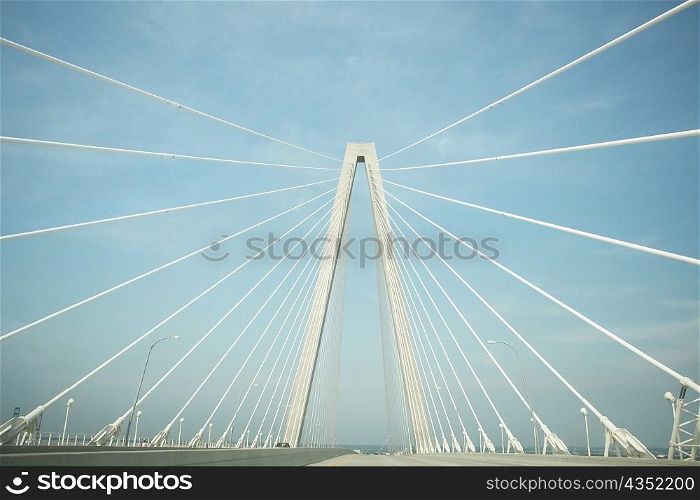 Road on a suspension bridge, Cooper River Bridge, Charleston, South Carolina, USA