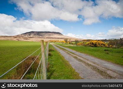 Road on the isle of Island, Scotland