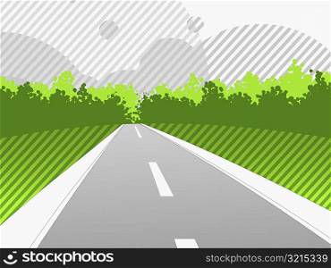Road passing through a landscape