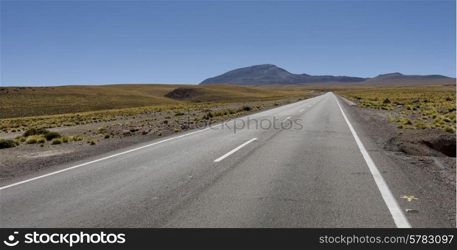 Road passing through landscape, Salar de Atacama, San Pedro de Atacama, El Loa Province, Antofagasta Region, Chile