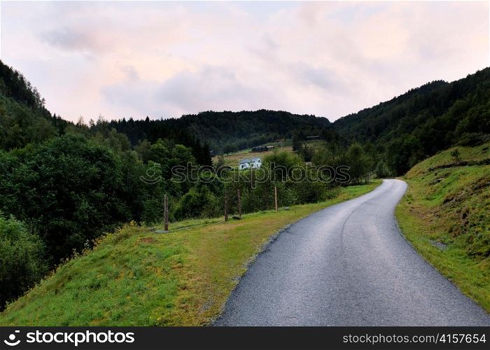 Road passing through mountains, Norway