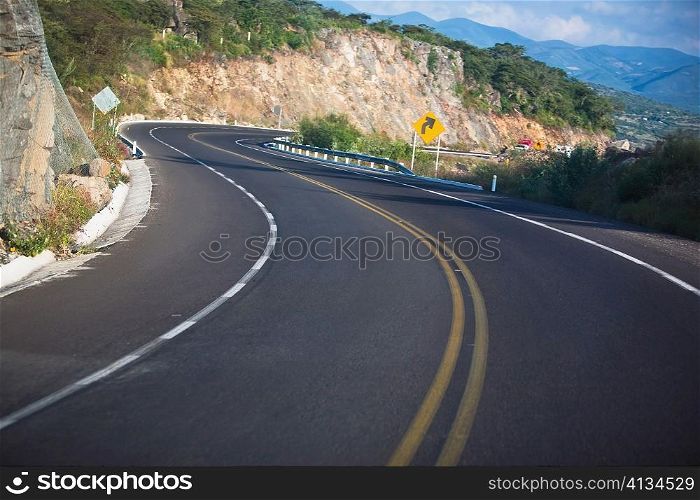 Road passing through mountains, San Luis Potosi, Mexico