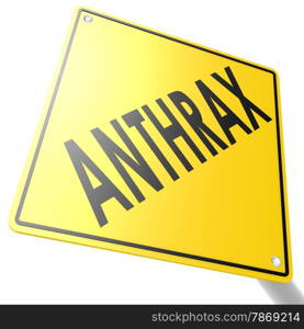 Road sign with anthrax image with hi-res rendered artwork that could be used for any graphic design.. Road sign with anthrax