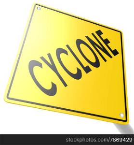 Road sign with cyclone