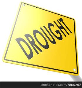 Road sign with drought image with hi-res rendered artwork that could be used for any graphic design.. Road sign with drought