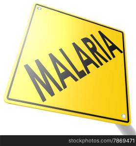 Road sign with malaria image with hi-res rendered artwork that could be used for any graphic design.. Road sign with malaria
