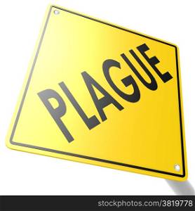 Road sign with plague image with hi-res rendered artwork that could be used for any graphic design.. Road sign with plague