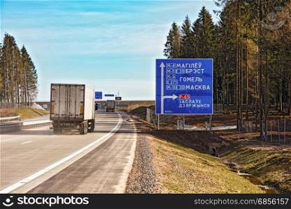 Road signs for motorways
