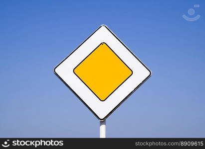 Road signs, the main road. Sign on a blue background. Road signs, the main road. Sign on a blue background.