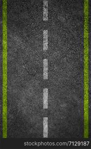 Road texture with two yellow stripes and dashed white stripe