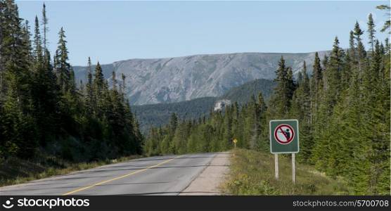 Road through mountains, Gros Morne National Park, Newfoundland and Labrador, Canada