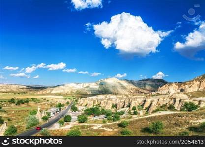 road to Beautiful landscape in Cappadocia, Turkey. Beautiful landscape in Cappadocia
