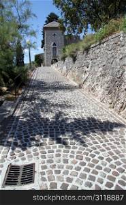 Road to the gate of castle Trsat in Rijeka, Croatia
