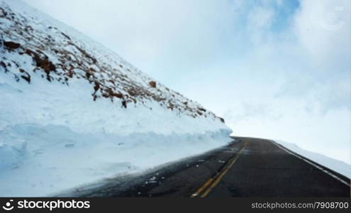 Road to the Pikes Peak, Colorado in the winter