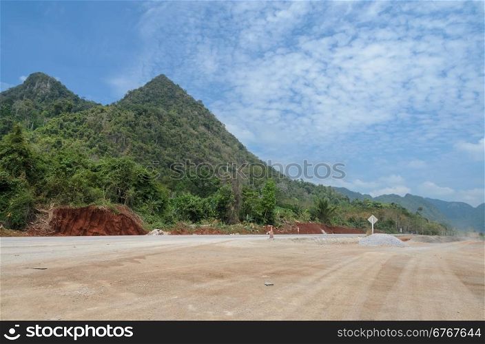 Road under construction in Thailand