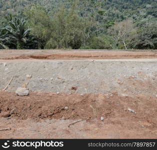 Road under construction in Thailand