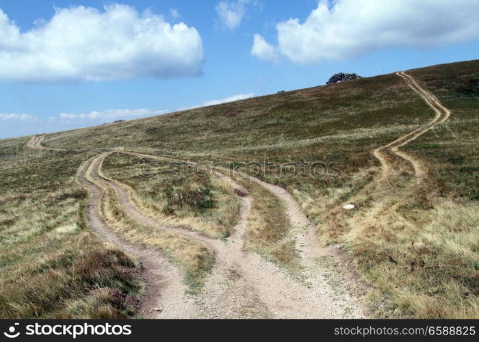 Roads on the slope of mount in Montenegro