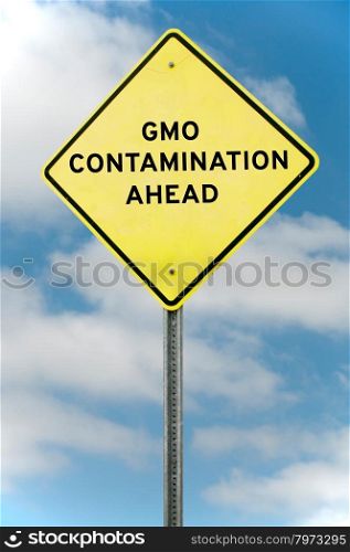 Roadsign warning that there is GMO contamination ahead