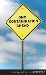 Roadsign warning that there is GMO contamination ahead