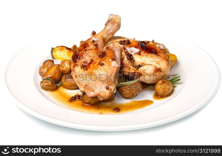 roast chicken with potatoes