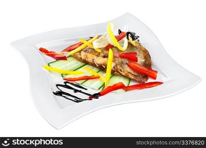 roast fish isolated on a white background