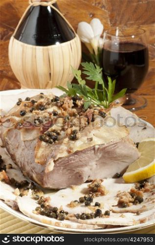 roast pork with green pepper and rosemary