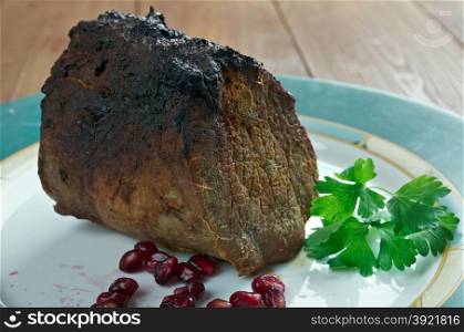 Roast Scotch Fillet - baked meat on Scottish