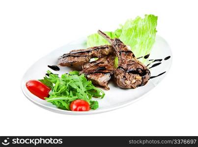 roast veal isolated on a white background