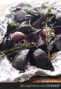 Roasted Beetroot with Herbs Garlic and Balsamic Vinegar