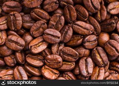 roasted brown coffee beans background