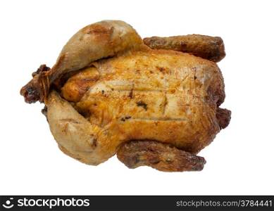 Roasted chicken or turkey on white background