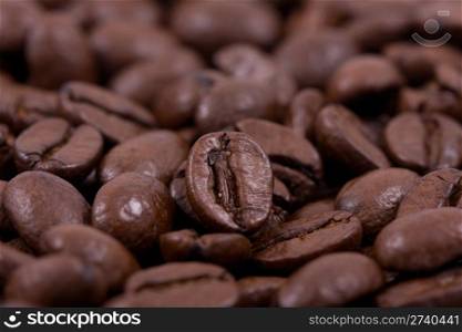 roasted coffee bean close up - background