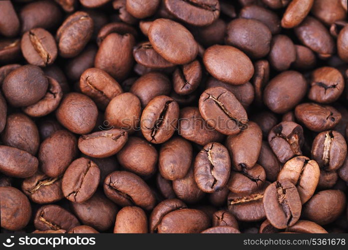 roasted coffee beans close up, background