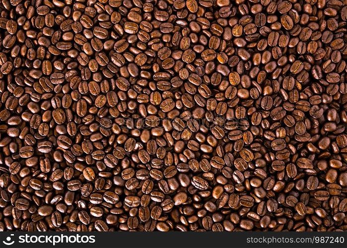 Roasted coffee beans For use as background