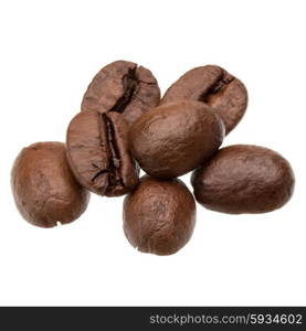 roasted coffee beans isolated in white background cutout