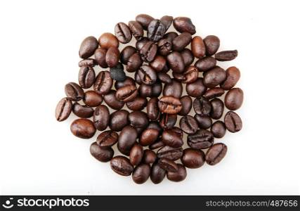 Roasted Coffee Beans Isolated On White