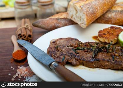 roasted grilled ribeye beef steak butcher selection