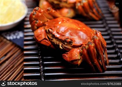 Roasted mixed seafood set contais lobster, calms, fish, blue clabs and big prawns