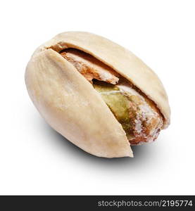 Roasted organic pistachio nut isolated on white background. Clipping path. Roasted pistachio nut isolated on white background. Clipping path