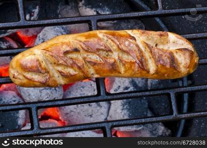 roasted sausage on barbecue