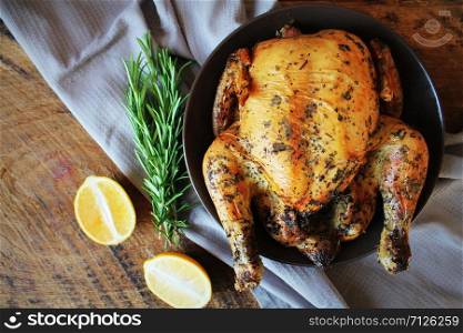 Roasted whole chicken or turkey for celebration and holiday. Christmas, thanksgiving, new year&rsquo;s eve dinner .. Roasted whole chicken or turkey for celebration and holiday. Christmas, thanksgiving, new year&rsquo;s eve dinner