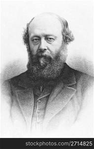 Robert Cecil, 3rd Marquess of Salisbury (1830-1903) on engraving from the 1800s. British statesman and Prime Minister.