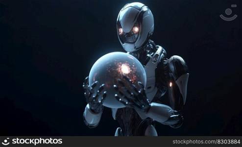 robot holding planet earth, cyborgs rule the world generative ai.