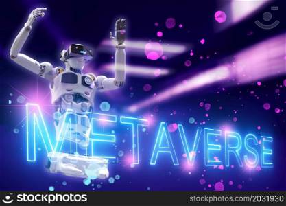 Robot metaverse VR avatar reality game virtual reality of people blockchain technology investment, business lifestyle virtual reality vr world connection cyber avatar metaverse to people 2022