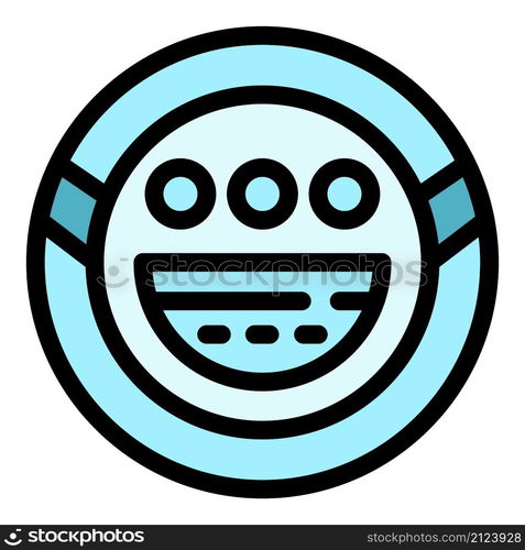 Robot steam cleaner icon. Outline robot steam cleaner vector icon color flat isolated. Robot steam cleaner icon color outline vector