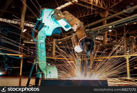 Robot welding automotive part