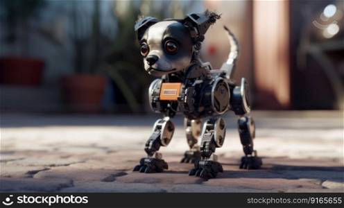 robotic dog, chihuahua cyborg pet generative ai.